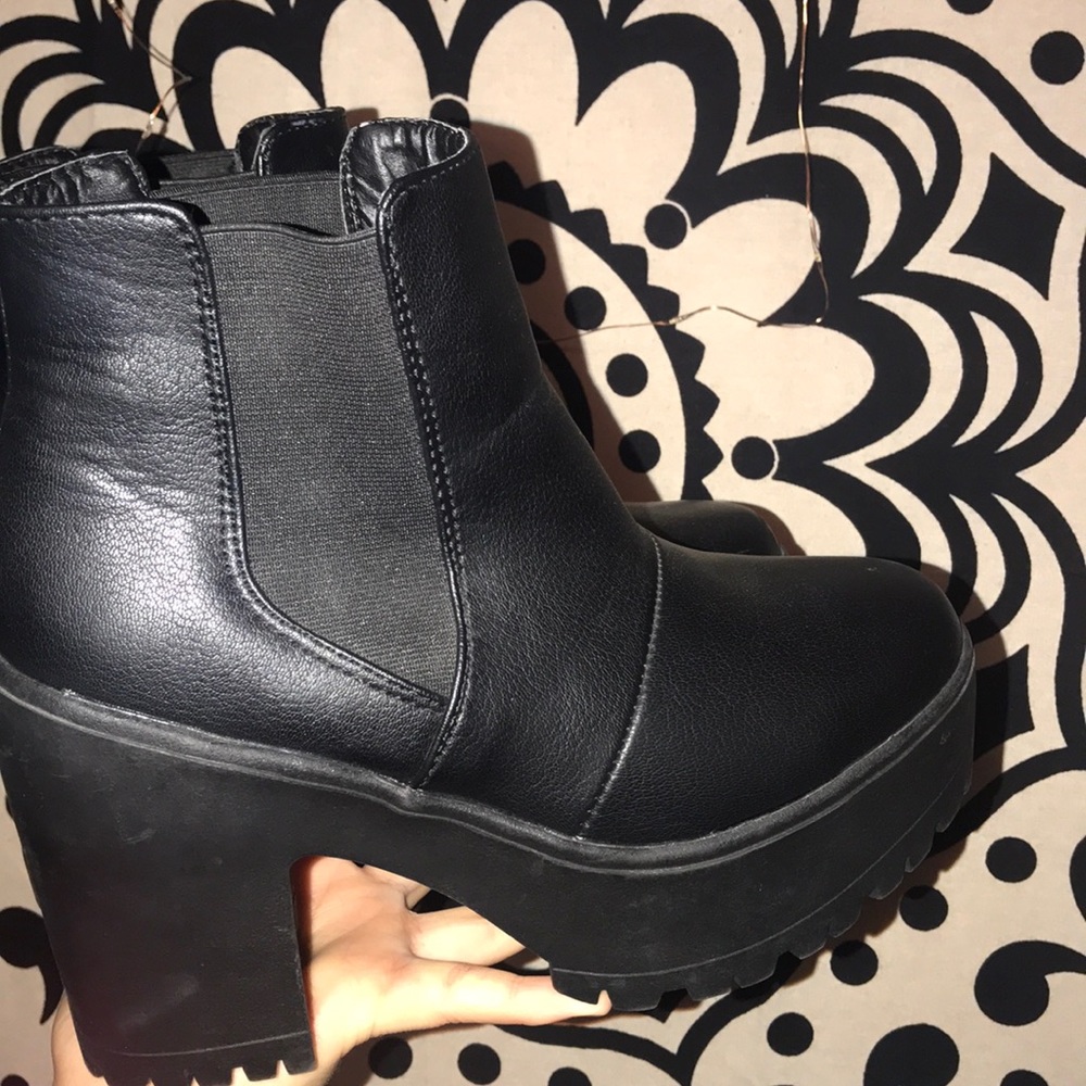 black really high booties